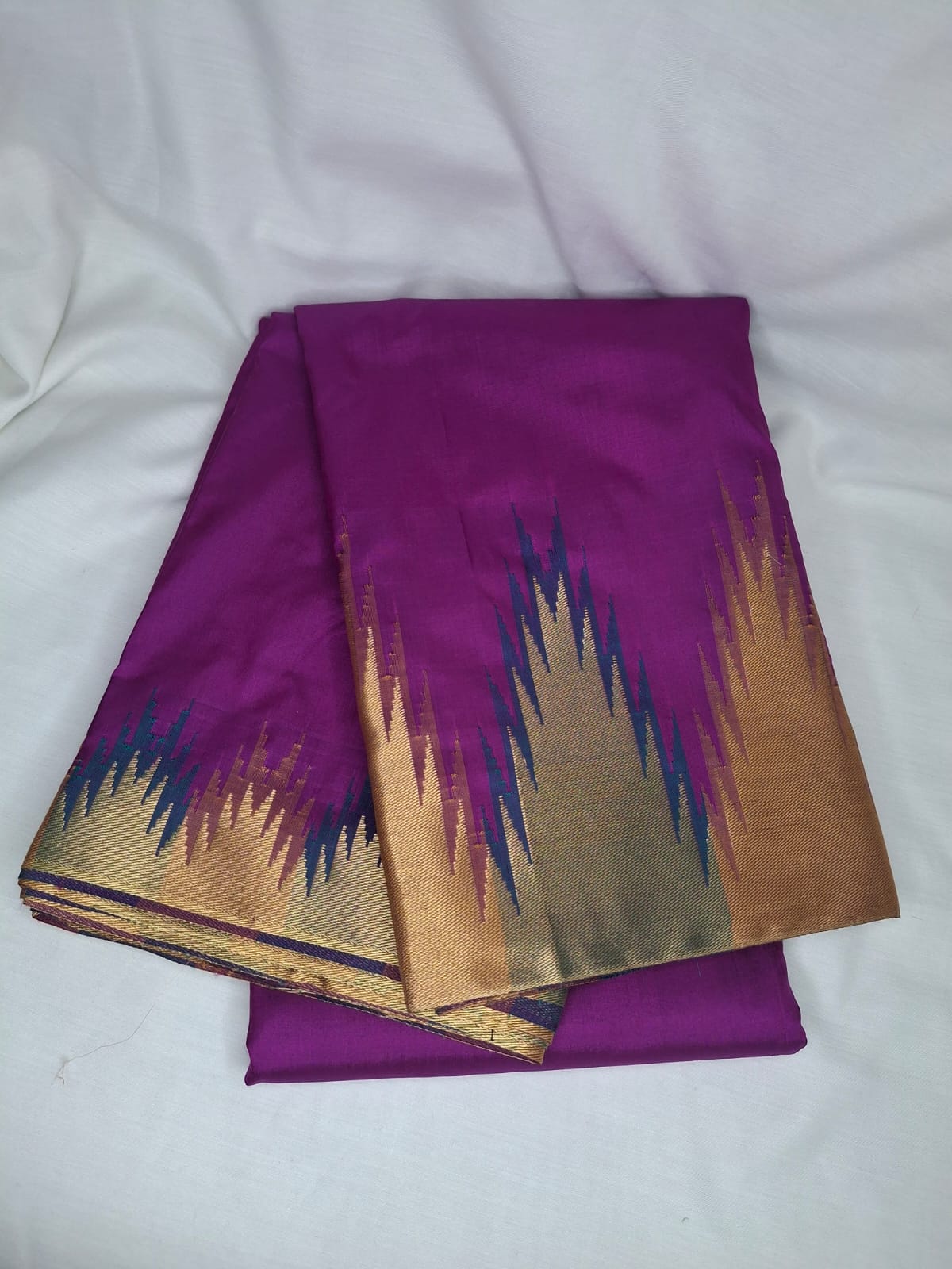 Kanchi Silk Saree with Temple Border