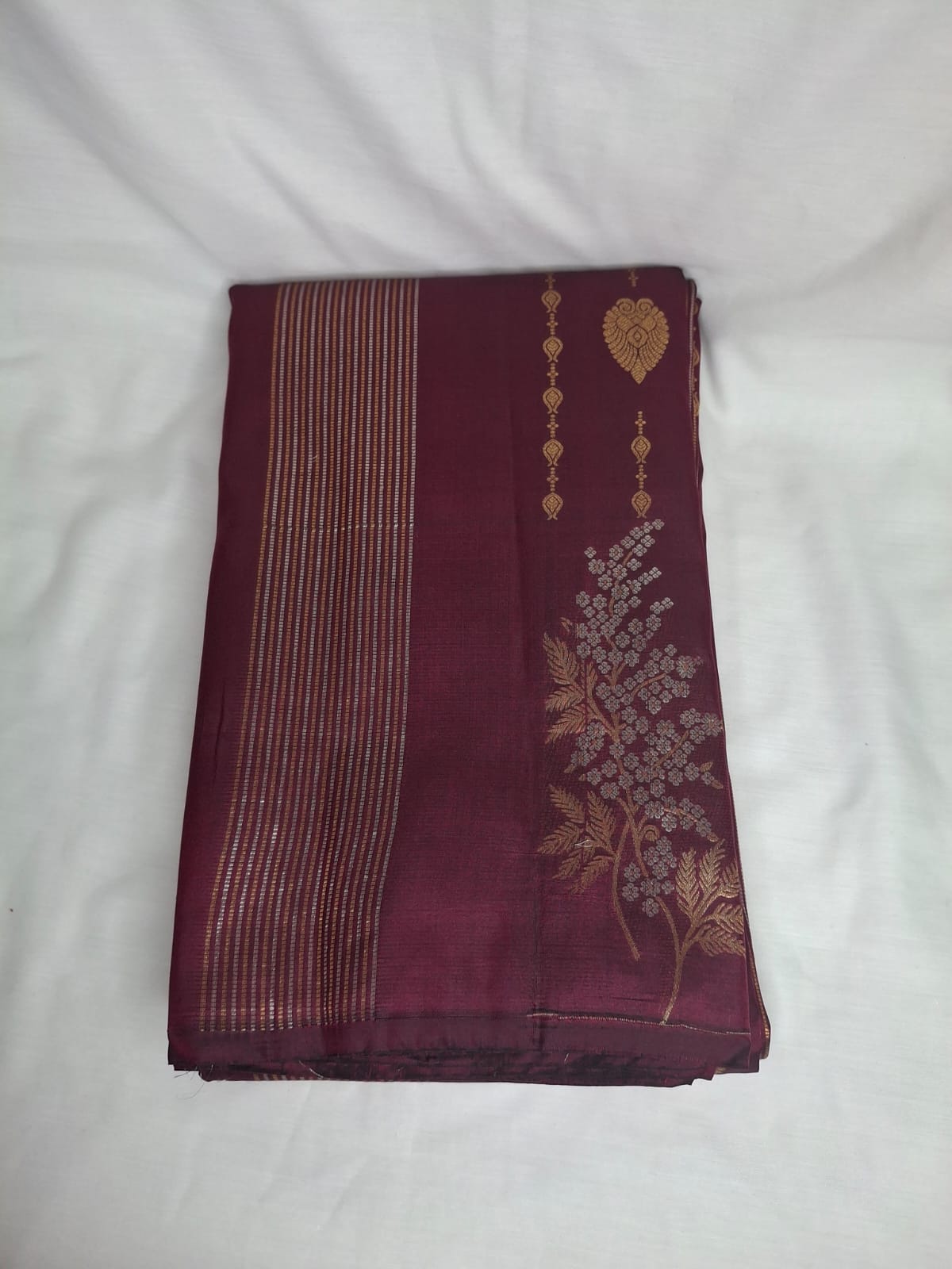Kanchi Silk Saree without Border with Stripes