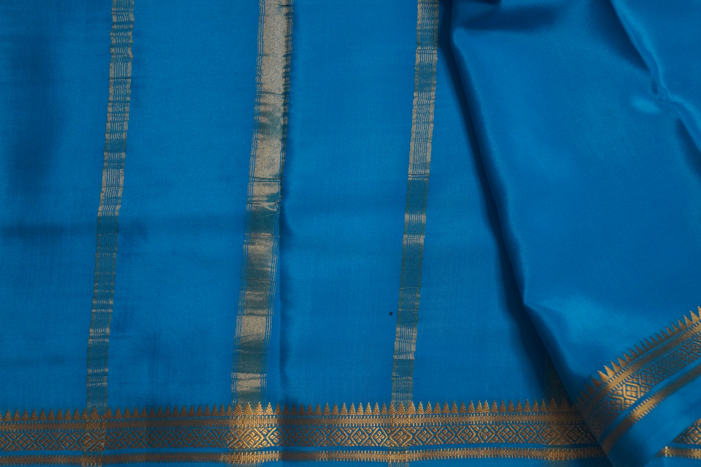 Pure Crepe Silk Saree with Small Temple Border