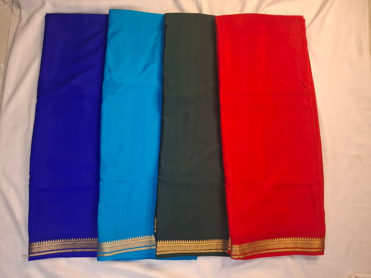 Pure Crepe Silk Saree with Small Temple Border