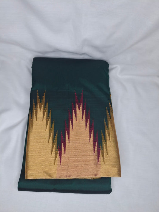 Pure Kanchi Silk Saree with Temple Border