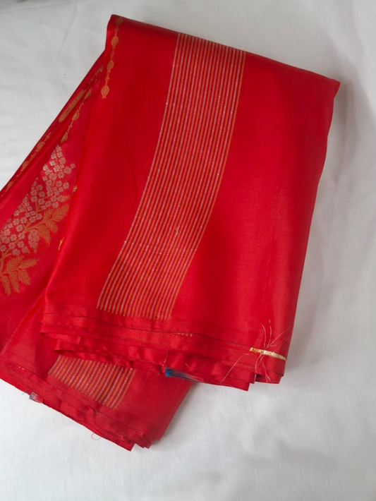 Kanchi Silk Saree without Border with Stripes