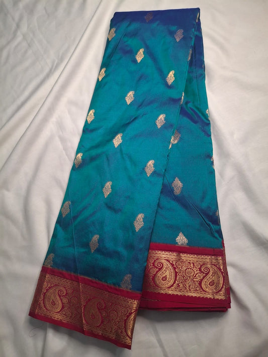 Kanchi Silk Saree with Buttas