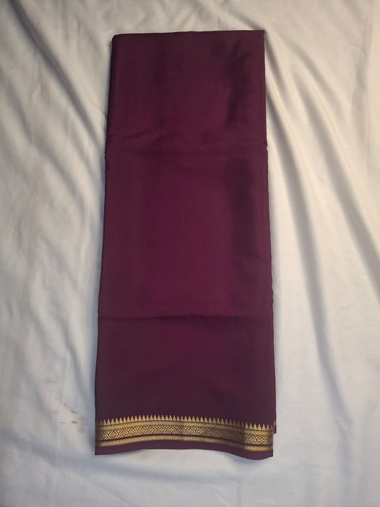 Pure Crepe Silk Saree with Small Temple Border