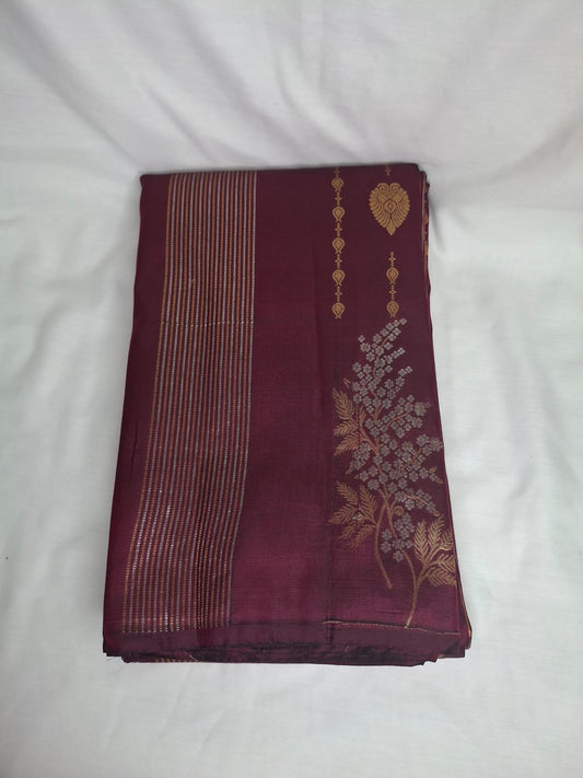 Kanchi Silk Saree without Border with Stripes