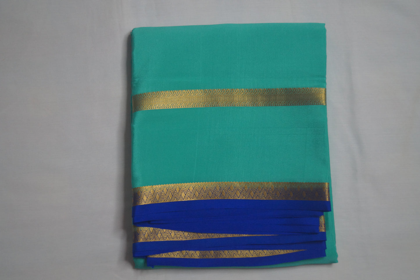Pure Crepe Silk Saree with Small Temple Border in 110 GSM