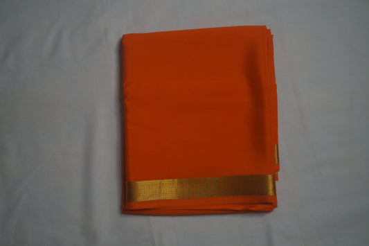 Pure Crepe Silk Saree with Small Temple Border in 80 GSM