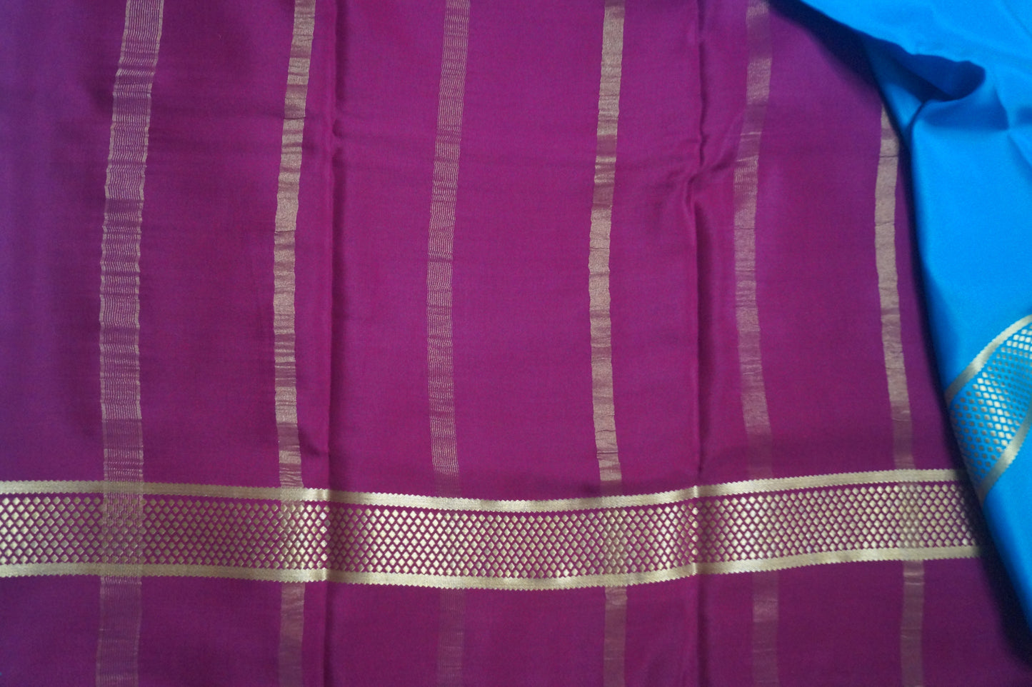 Pure Crepe Silk Saree with Half and Half color and stripes in 110 GSM