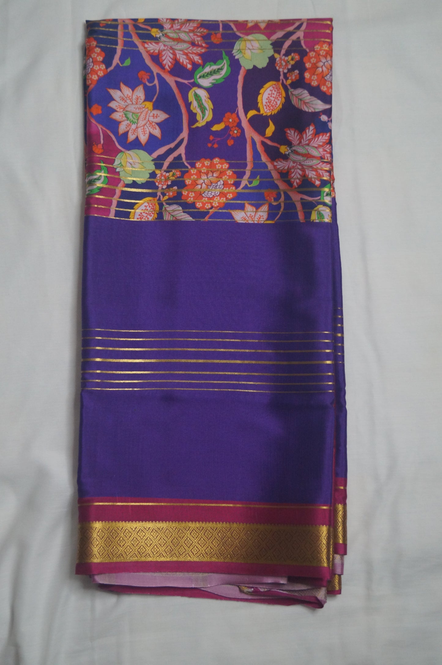 Pure Crepe Silk Saree with Digital Print in 110 GSM