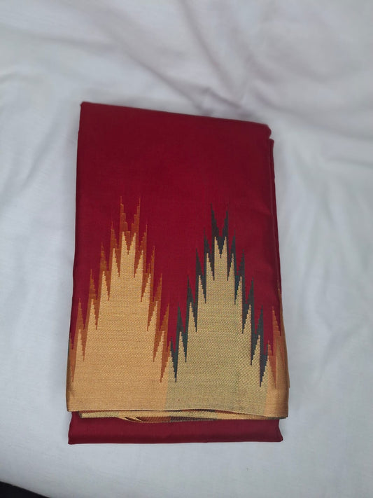 Kanchi Silk Saree with Temple Border