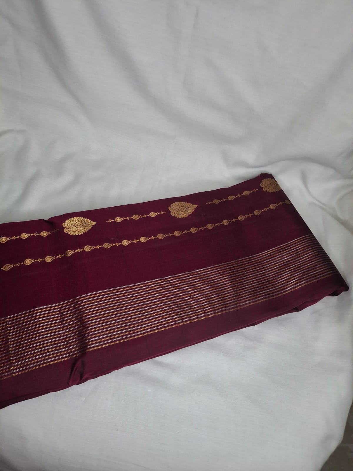 Kanchi Silk Saree without Border with Stripes